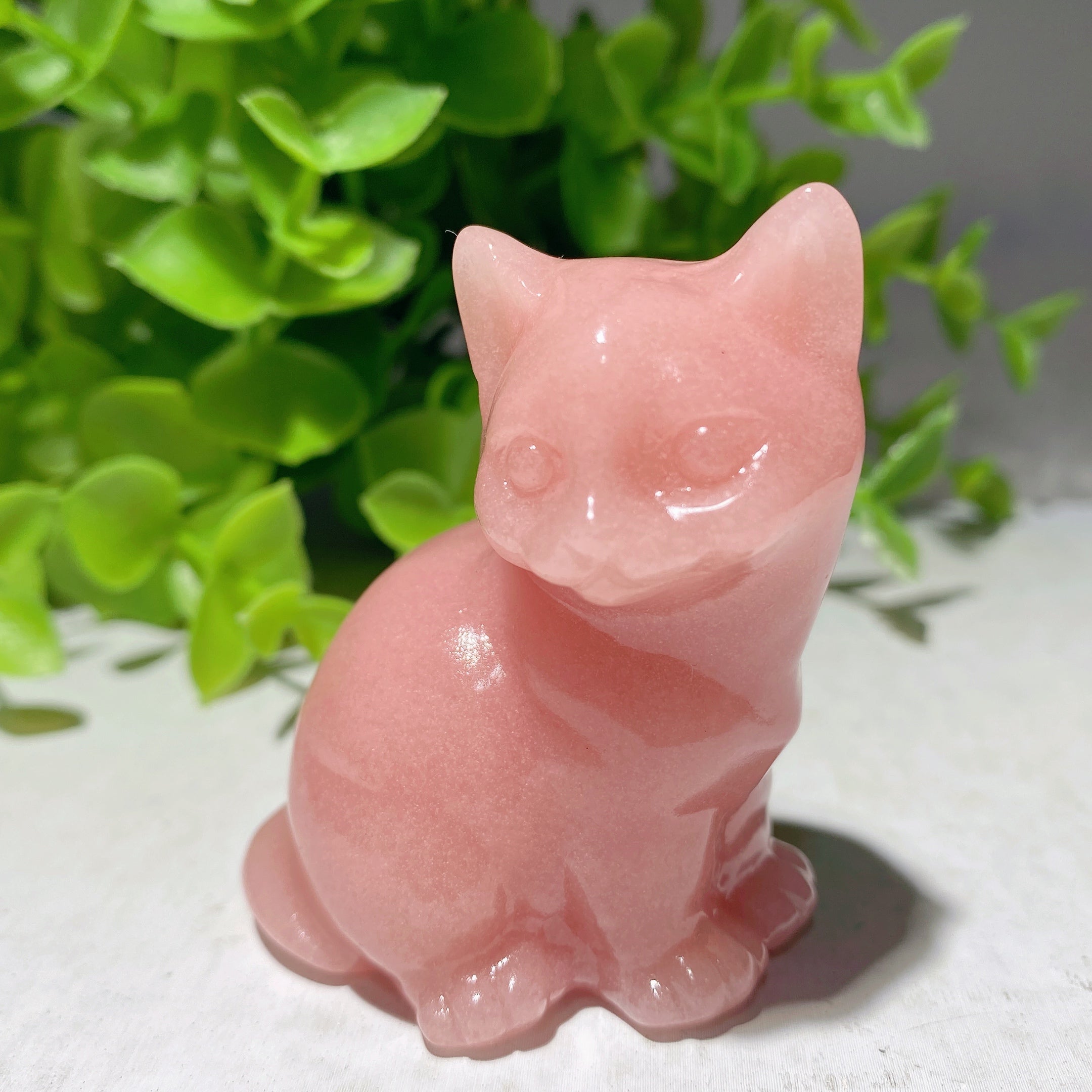 2.3-inch Mixed Crystal Cat Carvings for Healing & Decor