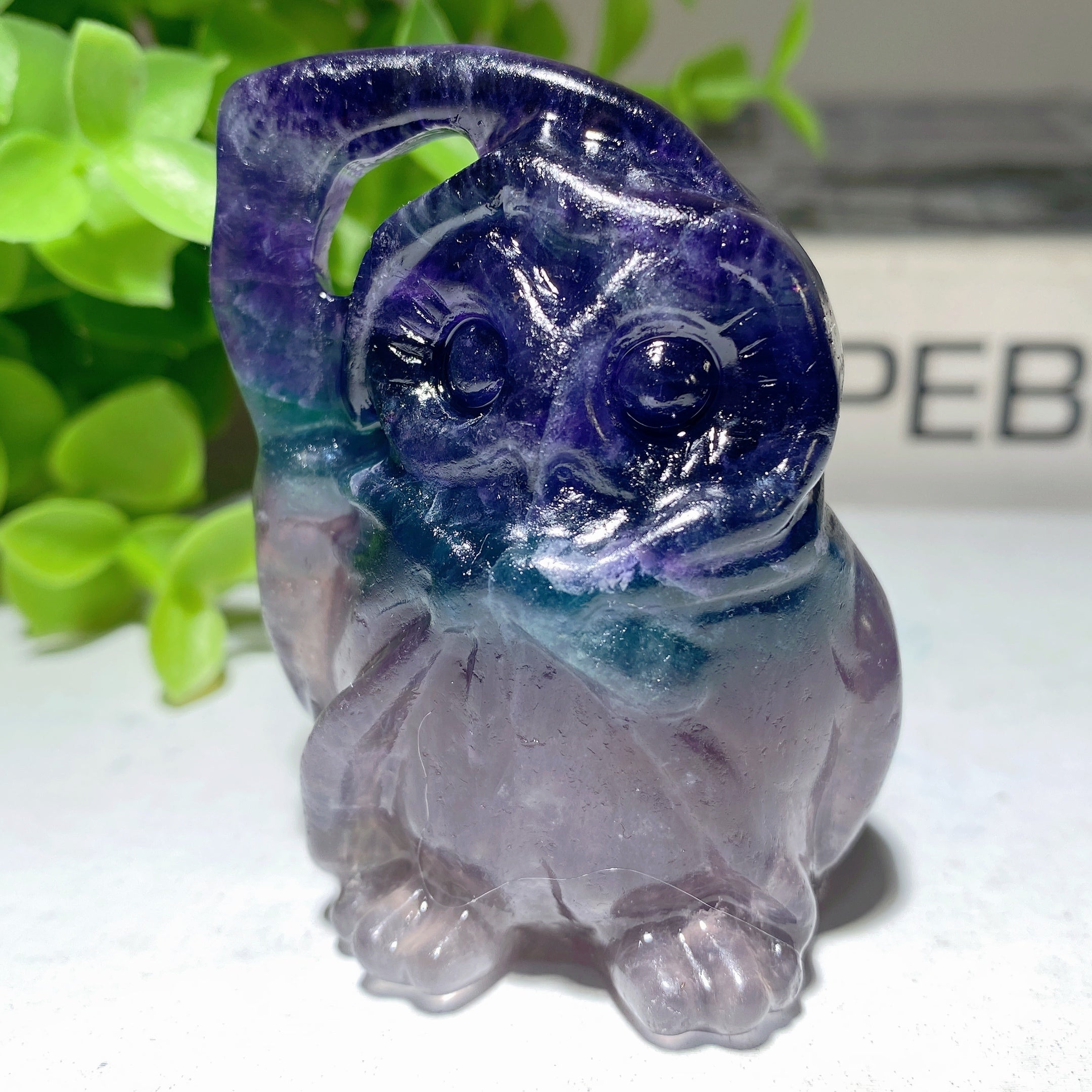 2.3 Inch Mixed Crystal Owl Carving for Healing & Wisdom