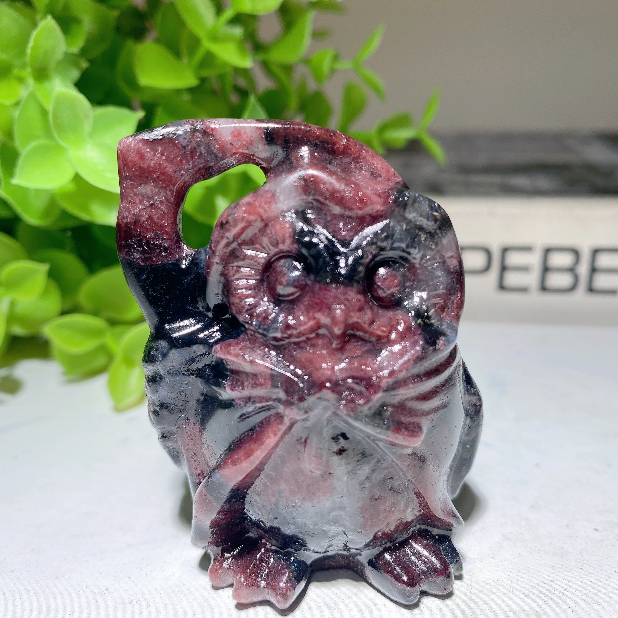 2.3 Inch Mixed Crystal Owl Carving for Healing & Wisdom
