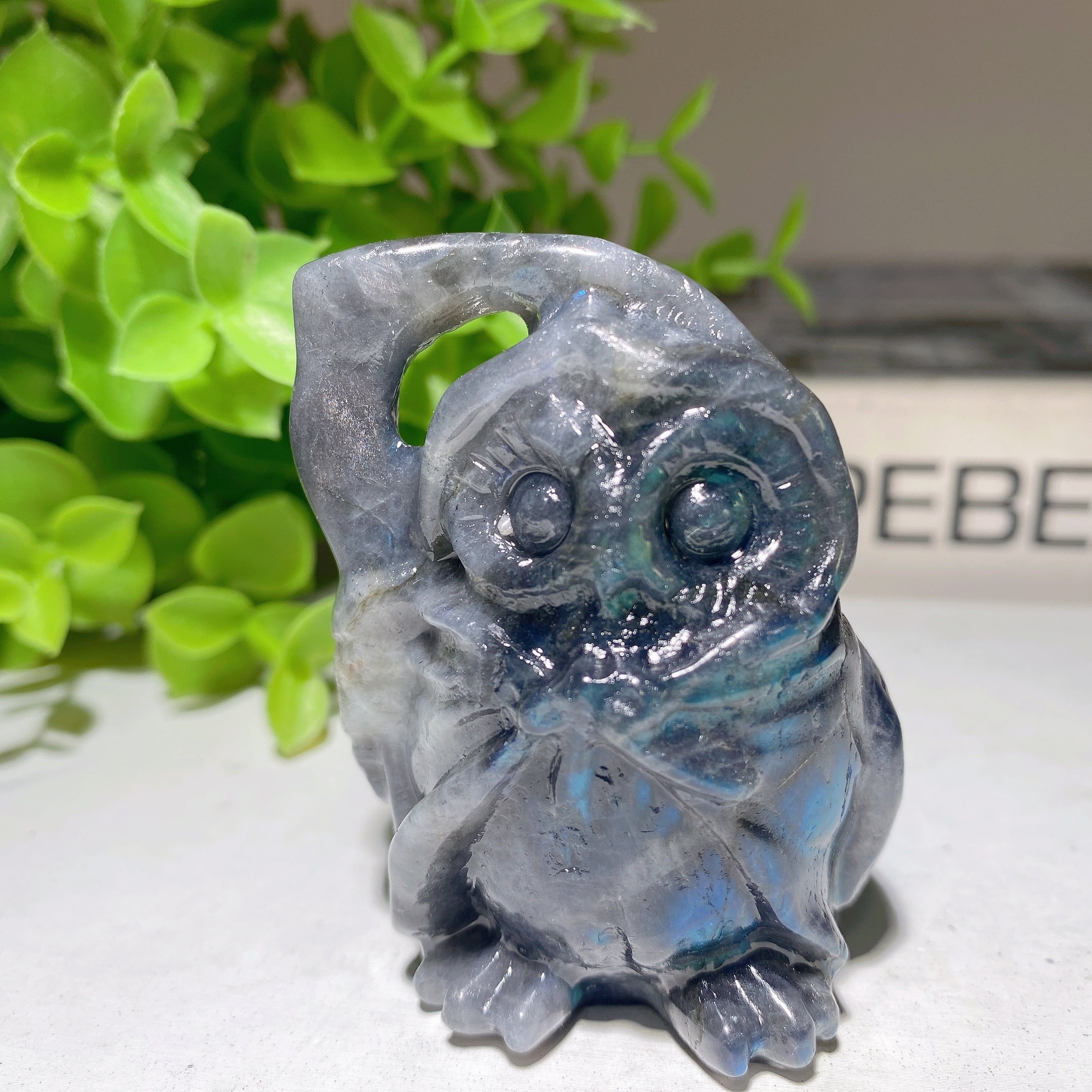 2.3 Inch Mixed Crystal Owl Carving for Healing & Wisdom