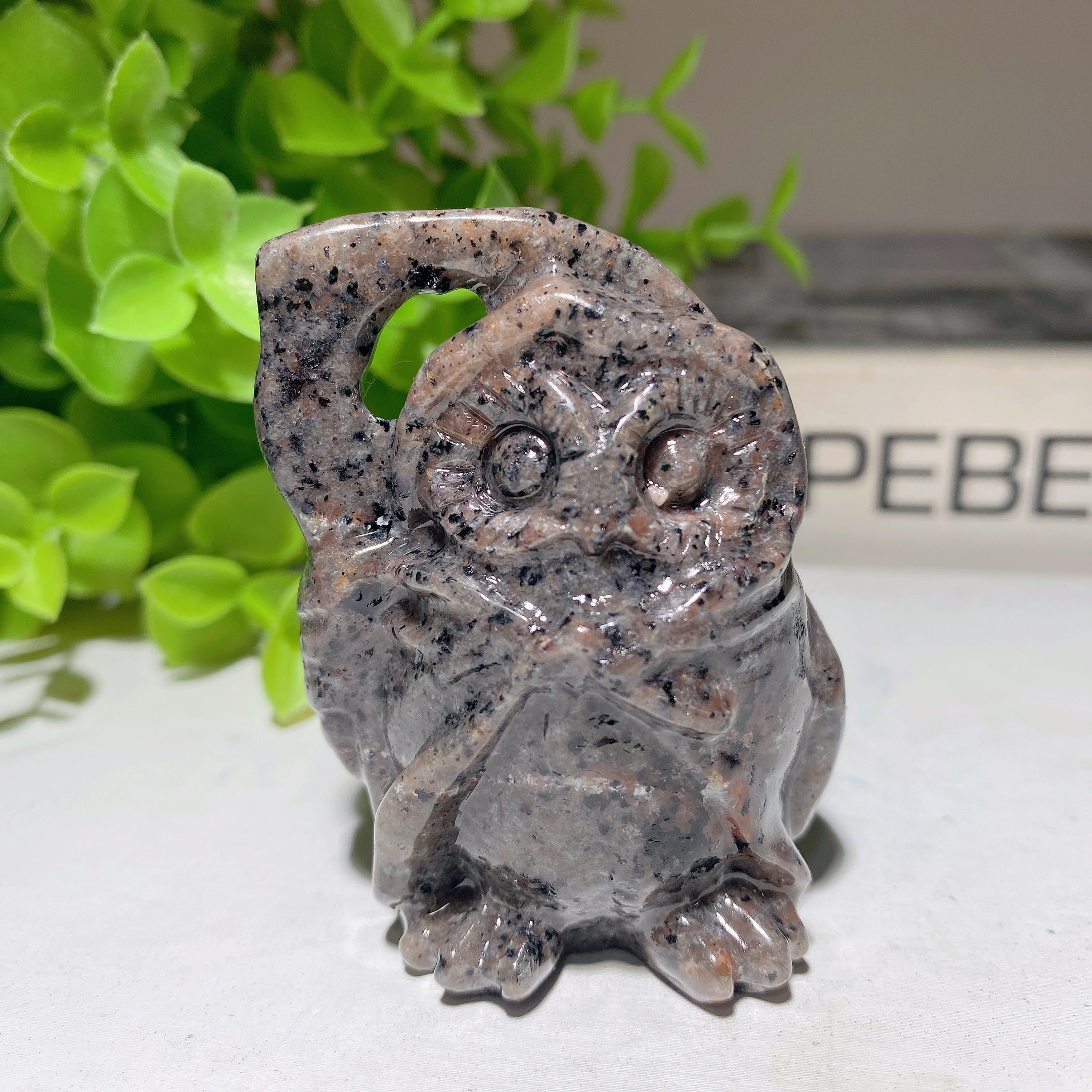 2.3 Inch Mixed Crystal Owl Carving for Healing & Wisdom