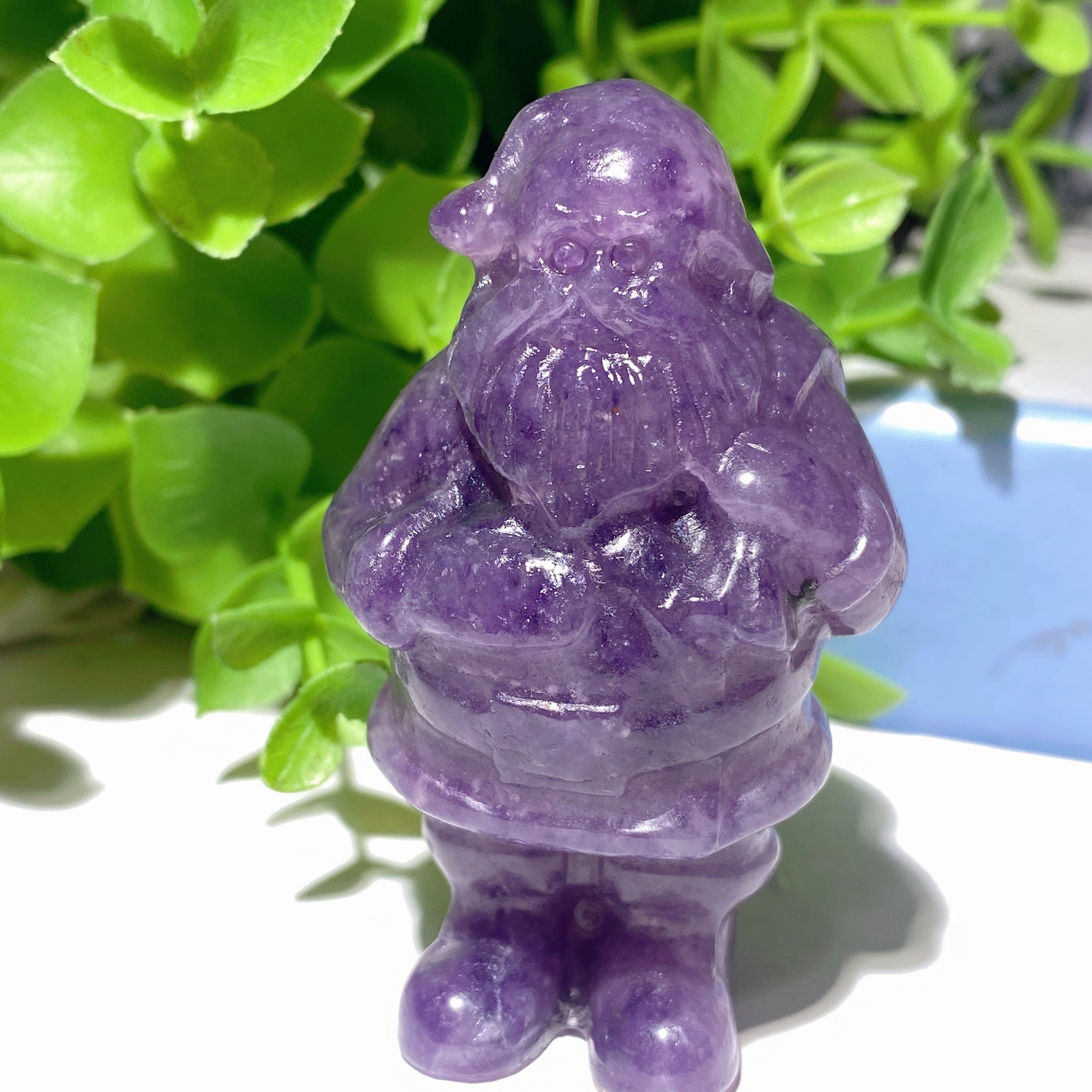 2.3 inch Mixed Crystal Santa Claus Figurines for Healing