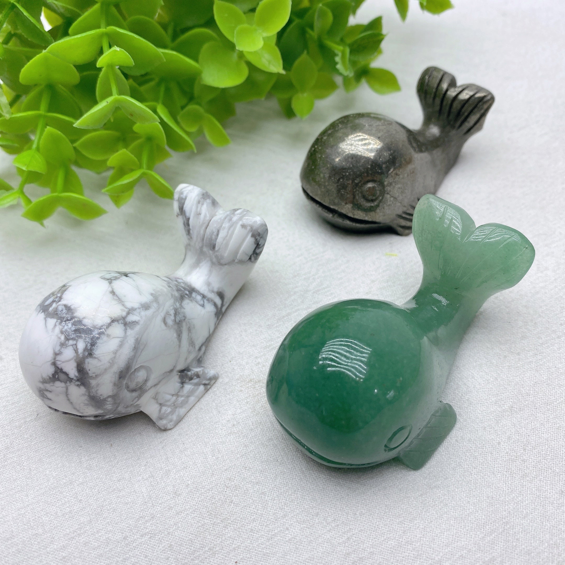 2.3 inch Mixed Crystal Whale Figurine for Healing Energy