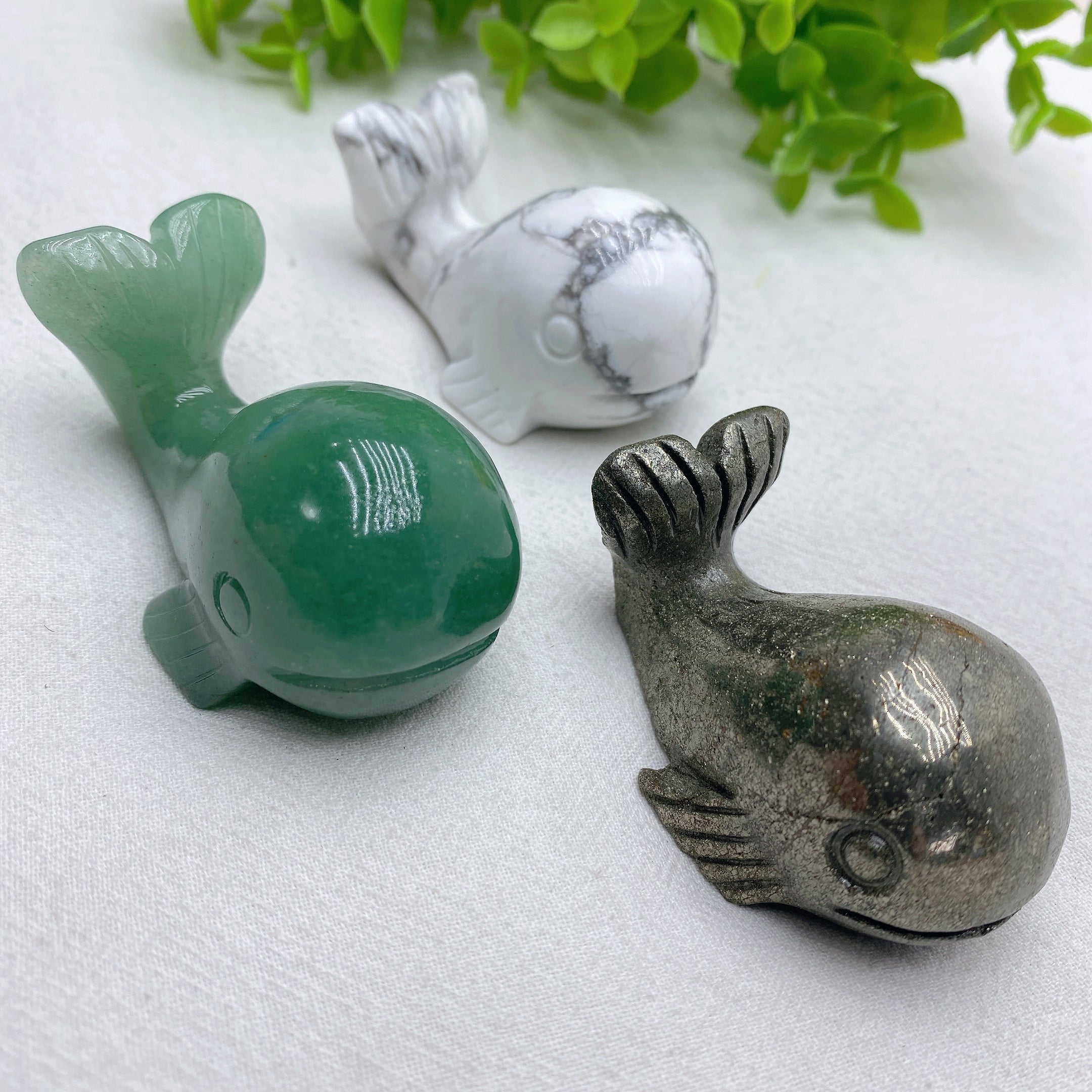 2.3 inch Mixed Crystal Whale Figurine for Healing Energy
