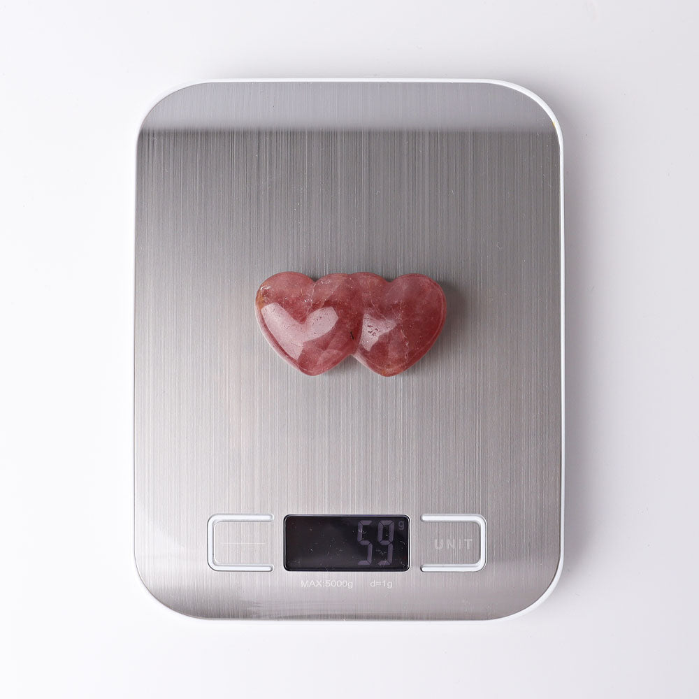2.3 Inch Pink Double Heart Crystal Figurine