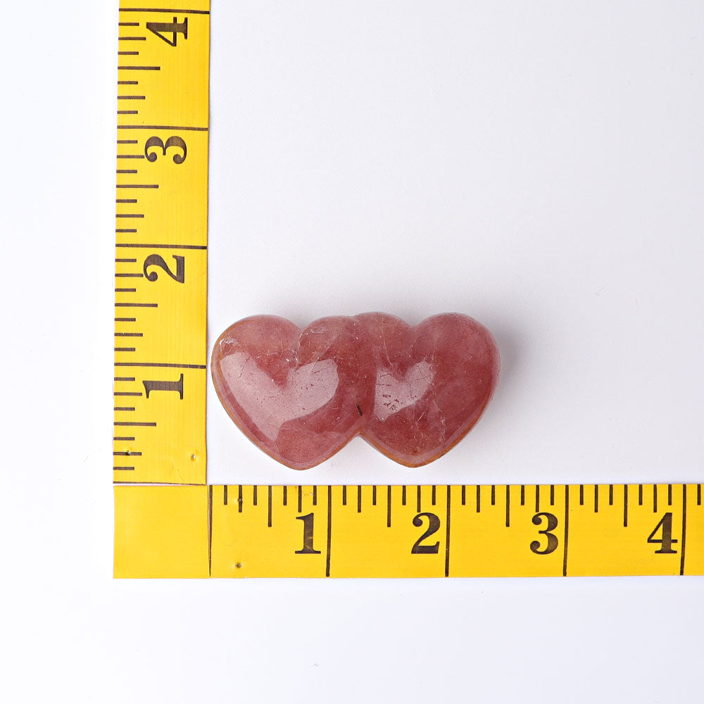 2.3 Inch Pink Double Heart Crystal Figurine