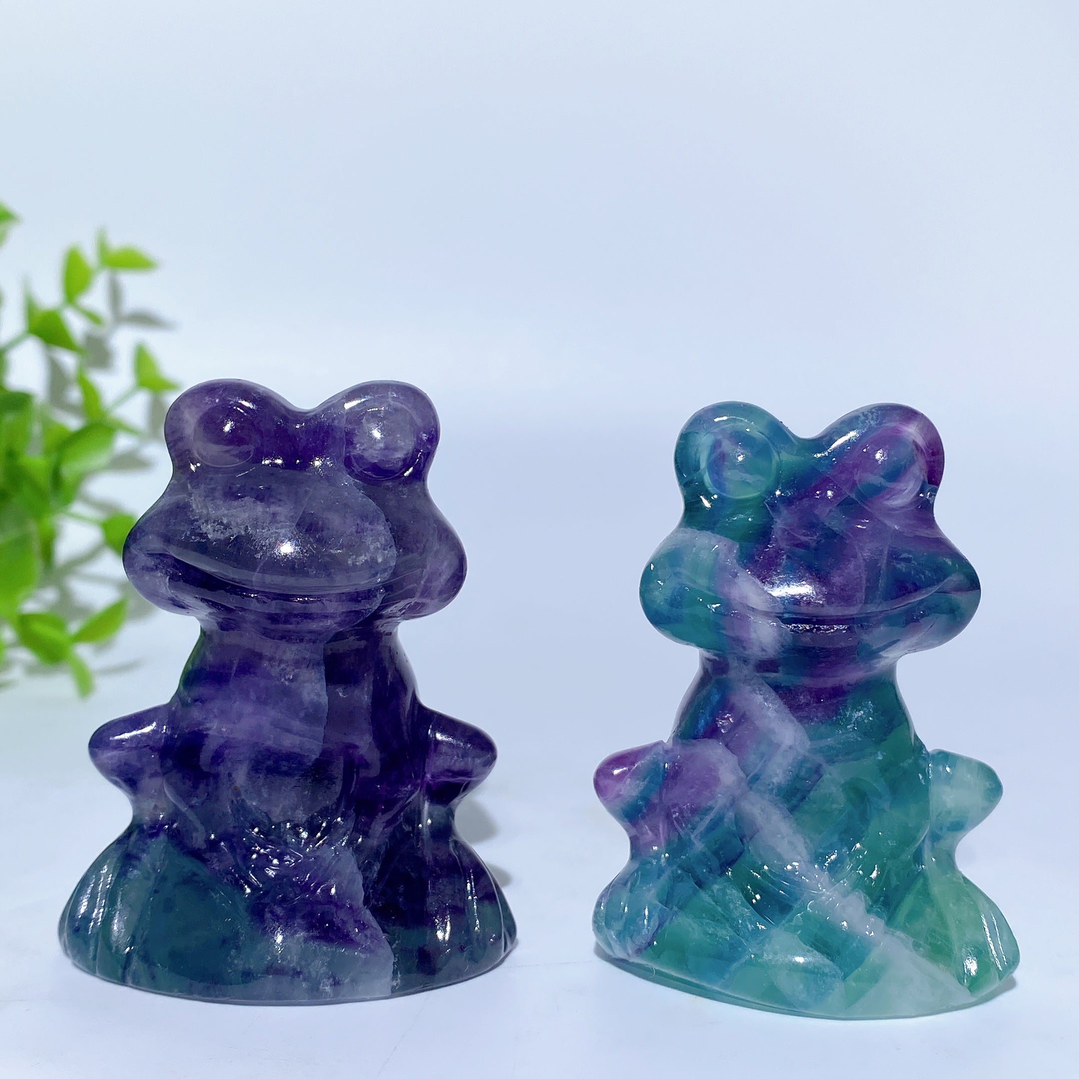 2.3 inch Rainbow Fluorite Crystal Frog for Healing