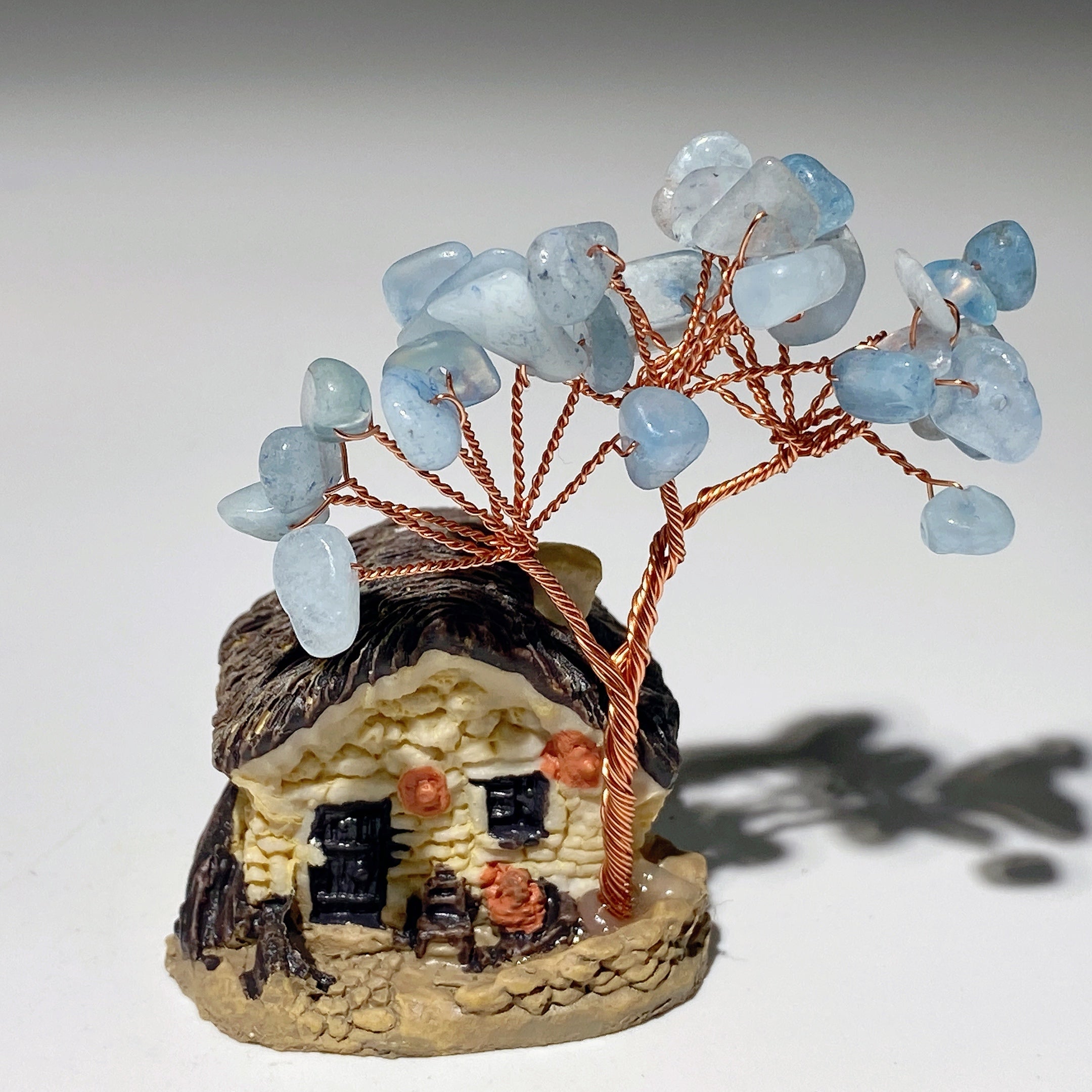 2.3 Inch Resin House Crystal Chips Healing Tree Decor
