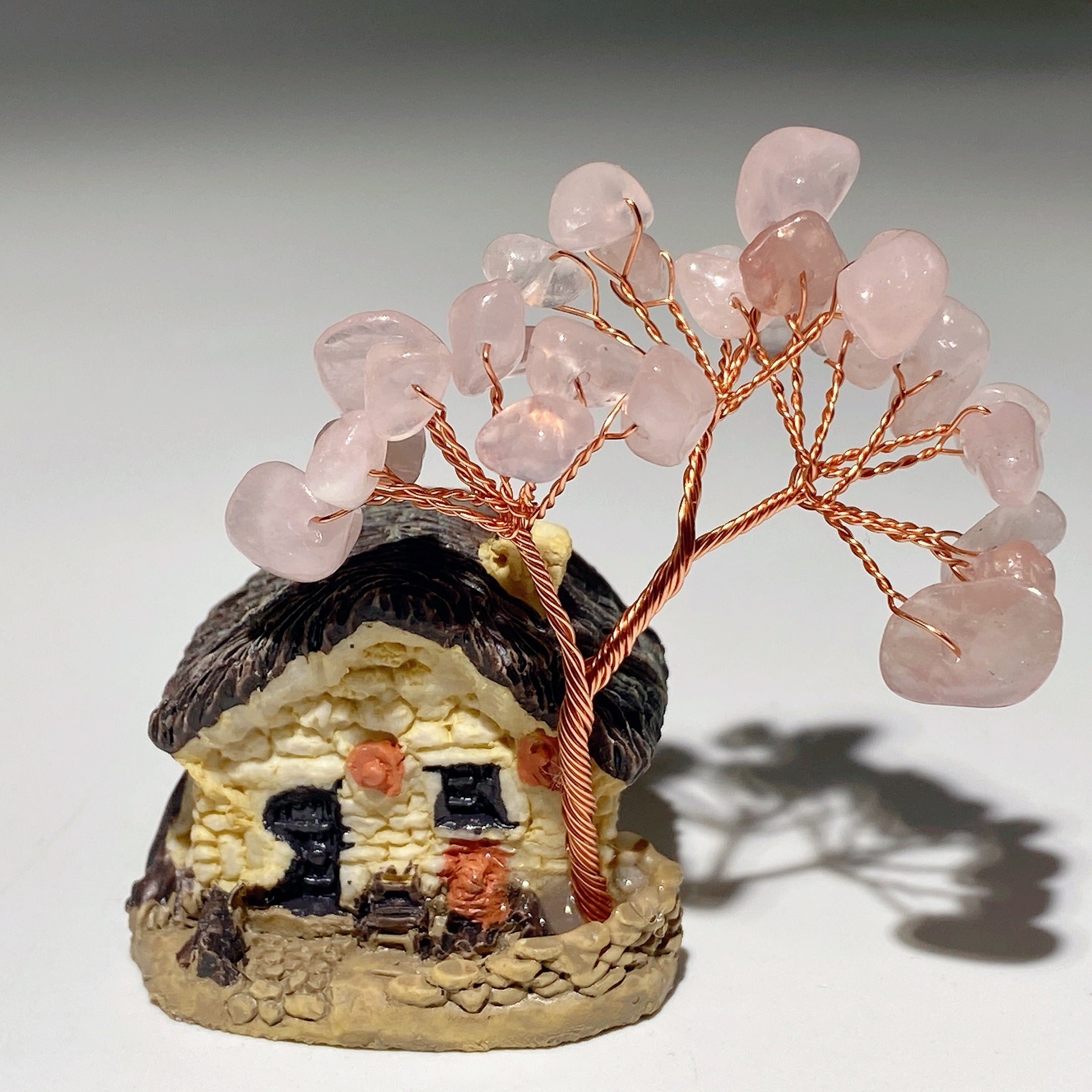 2.3 Inch Resin House Crystal Chips Healing Tree Decor