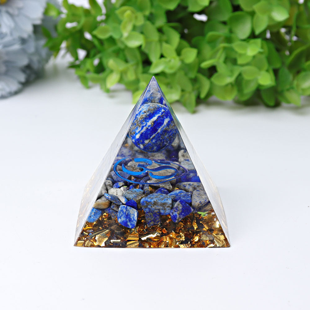 2.3 inch Resin Lapis Lazuli Healing Crystal Pyramid