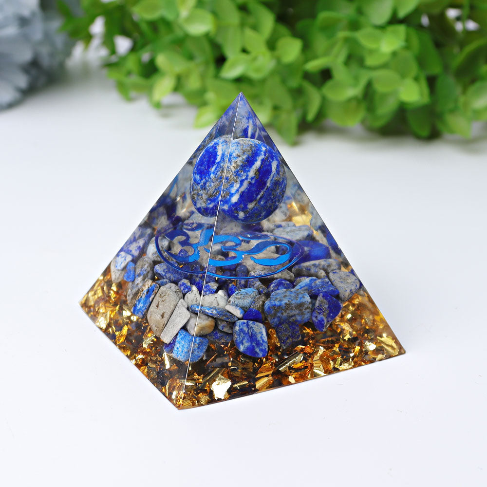2.3 inch Resin Lapis Lazuli Healing Crystal Pyramid