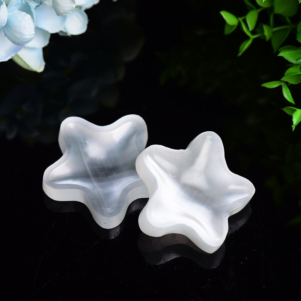 2.3 Inch Star Shape Selenite Bowl for Crystal Decor