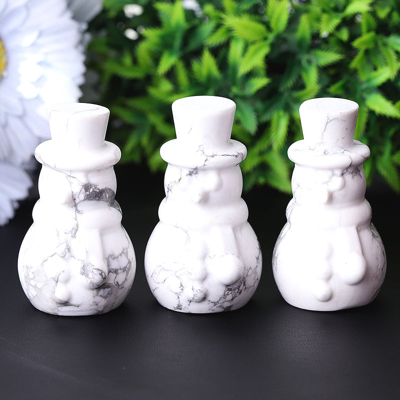2.35" Howlite Snowman Crystal Figurine