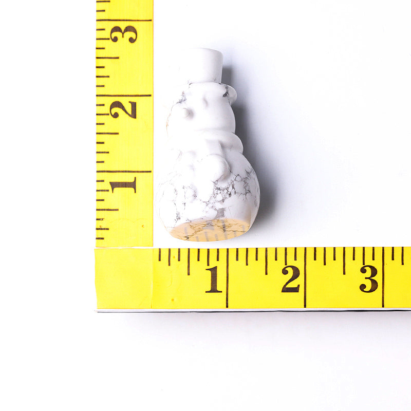 2.35" Howlite Snowman Crystal Figurine