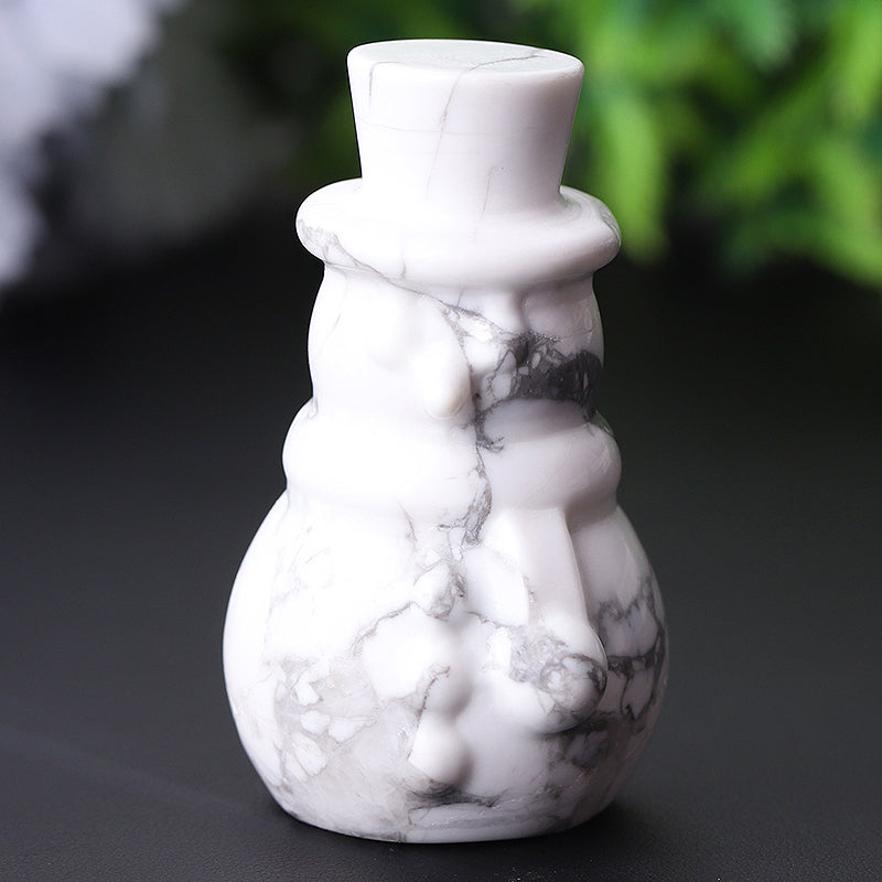 2.35" Howlite Snowman Crystal Figurine