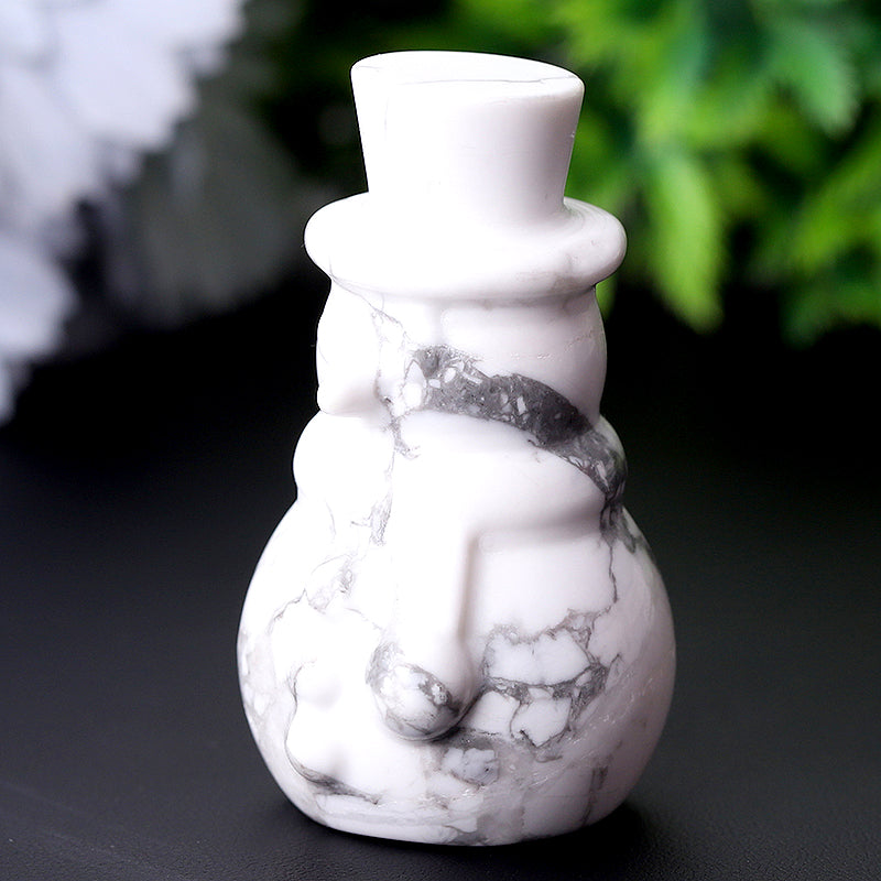 2.35" Howlite Snowman Crystal Figurine