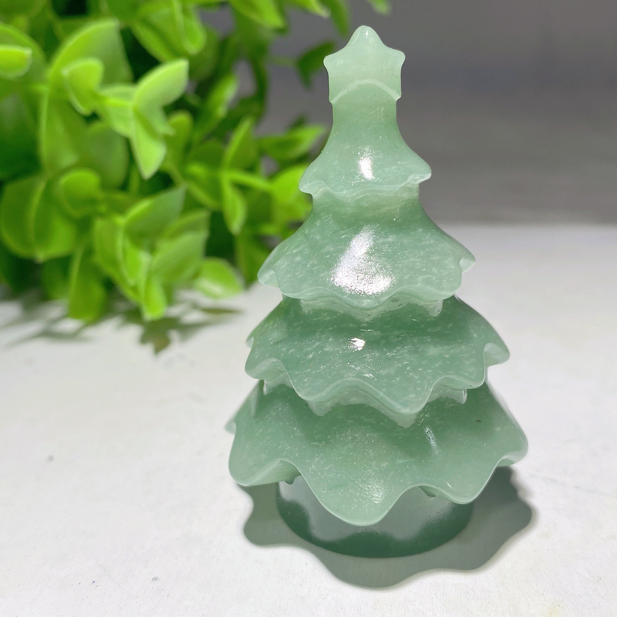 2.35 Inch Mixed Crystal Carved Christmas Tree for Healing