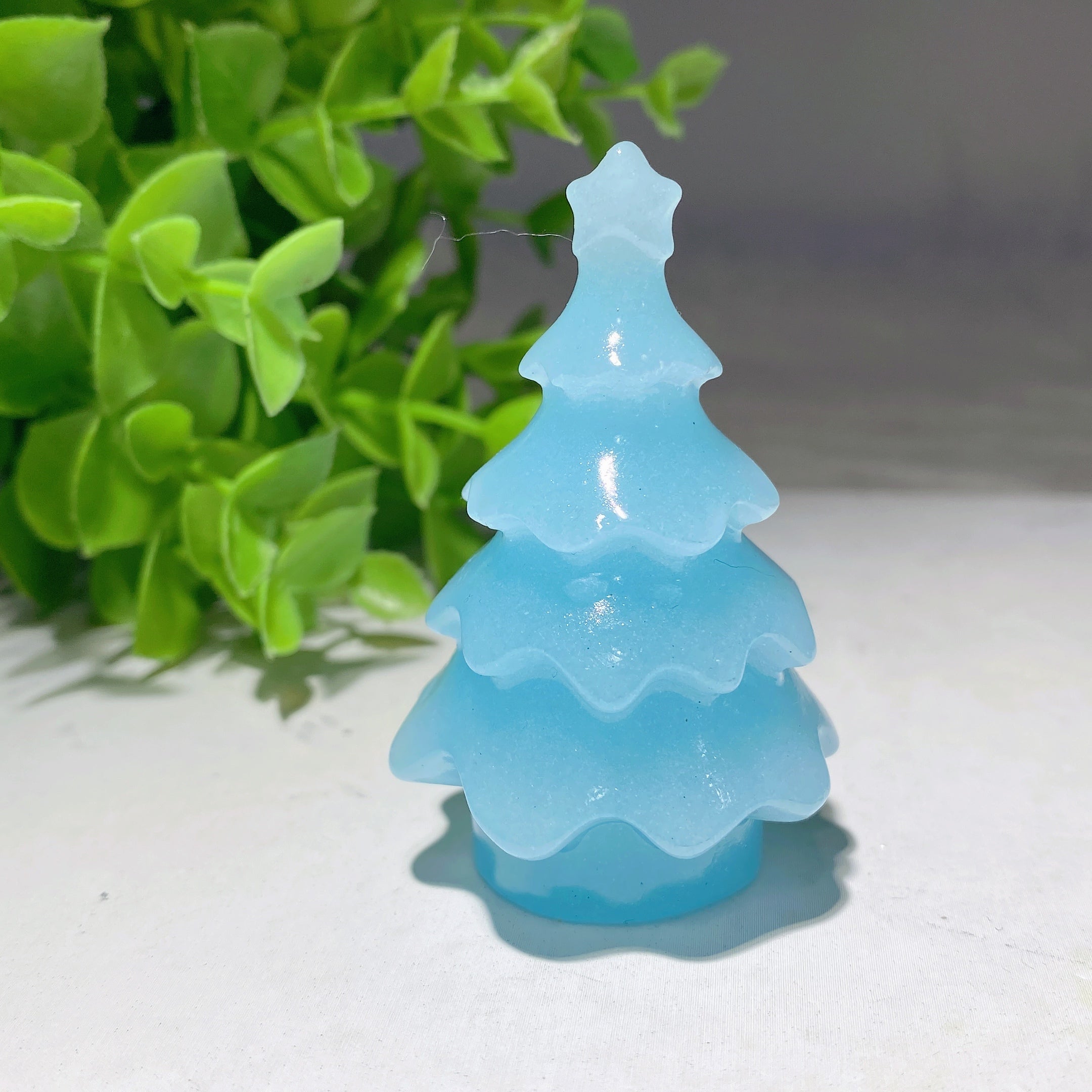 2.35 Inch Mixed Crystal Carved Christmas Tree for Healing