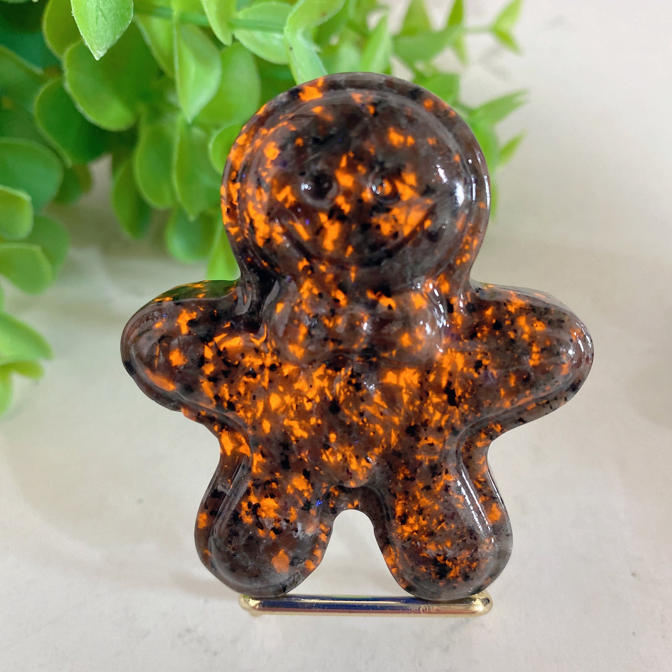 2.35 inch Mixed Crystal Gingerbread Man Figurine Healing Energy