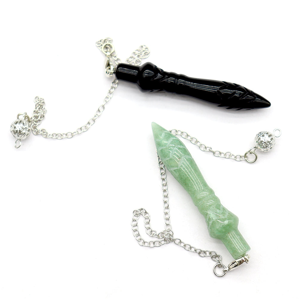 2.36 inch Amethyst Crystal Carving Pendulum for Healing