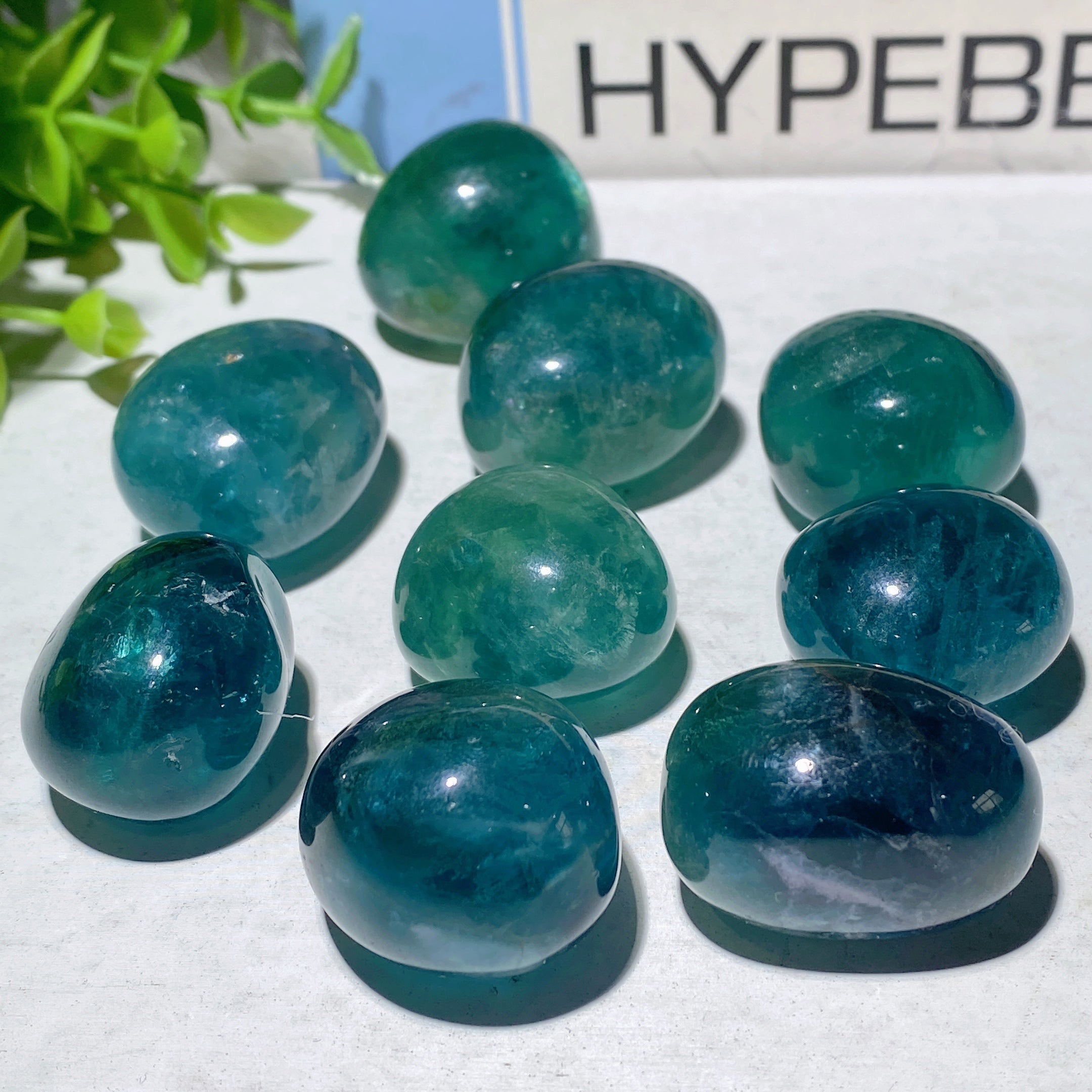 2-3cm Blue Green Fluorite Tumbled Stones for Crystal Healing