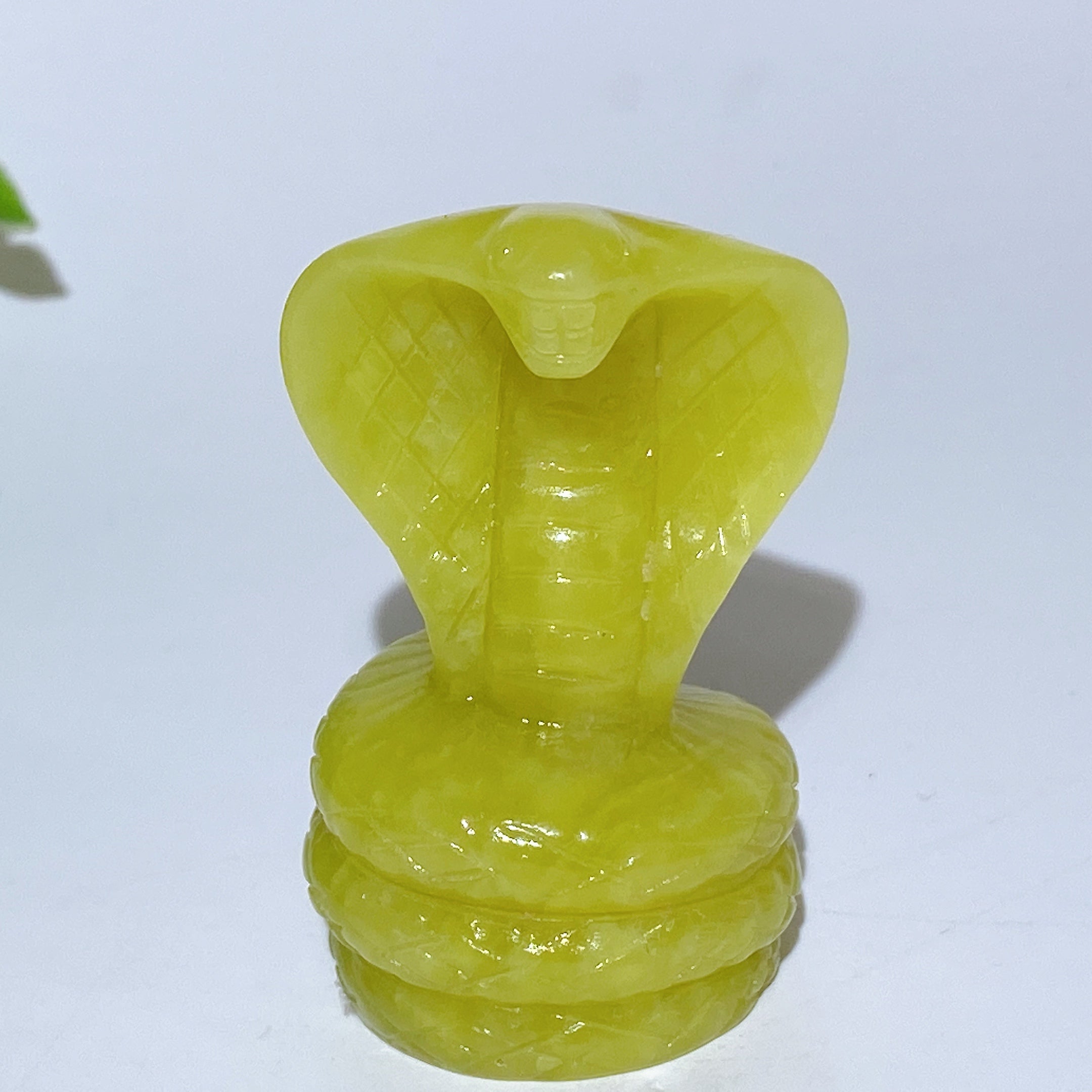 2.3in Crystal Cobra Snake Carvings in Jade, Lapis & Golden Healer