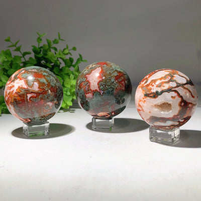 2"-4.5" Moss Agate Crystal Spheres for Healing