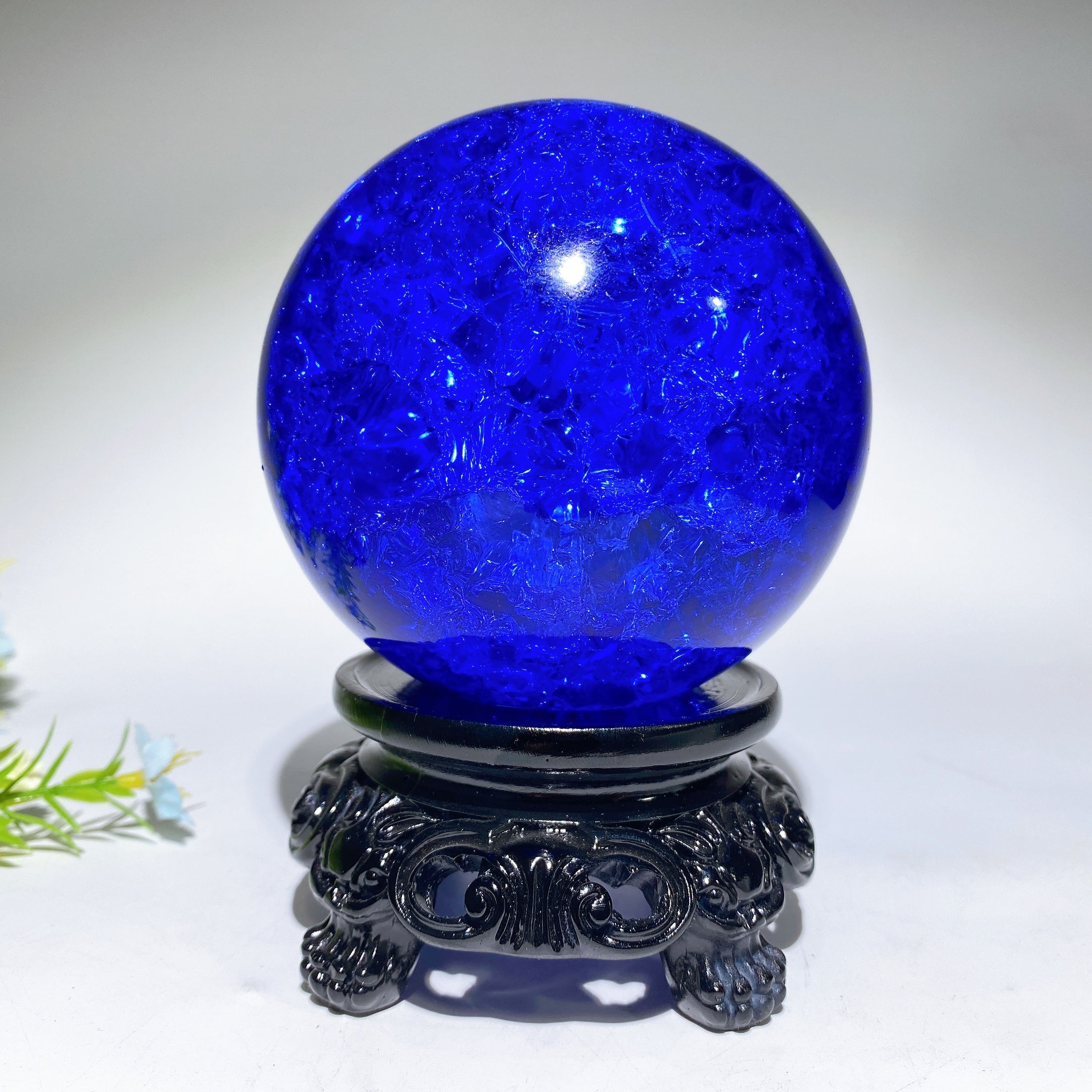 2-4 inch Crack Glass Crystal Sphere for Spiritual Healing