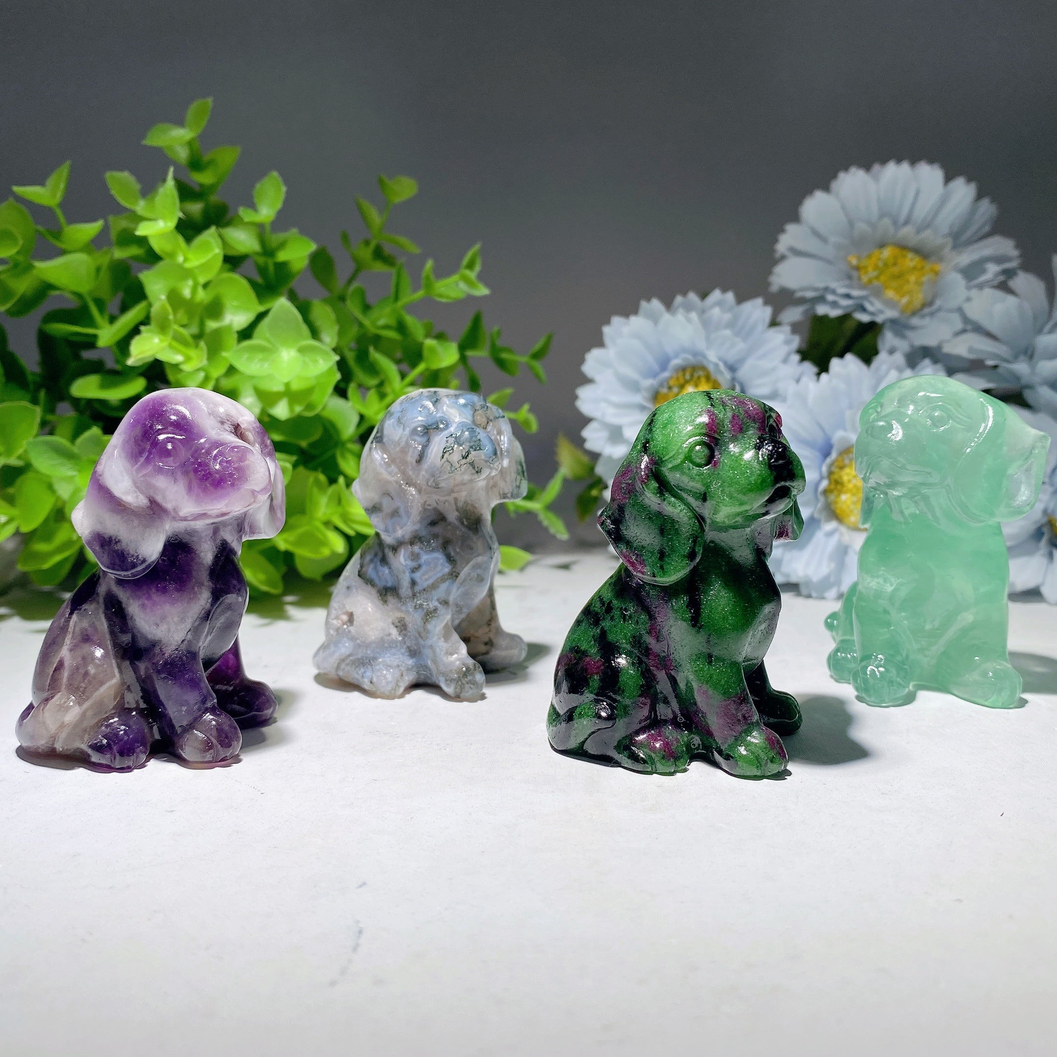 2.4 Inch Mixed Crystal Dog Healing Figurine