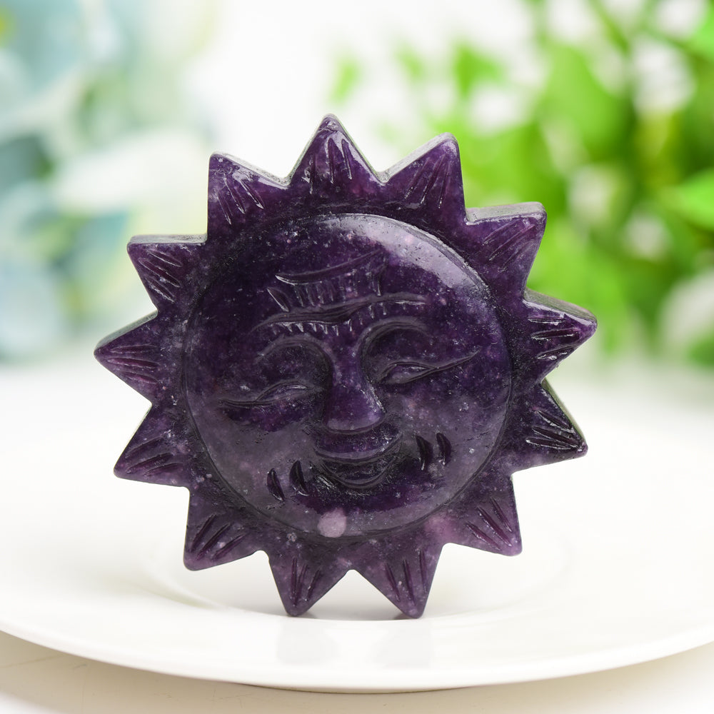 2.4-Inch Mixed Crystal Sunflower Figurine Carving for Healing
