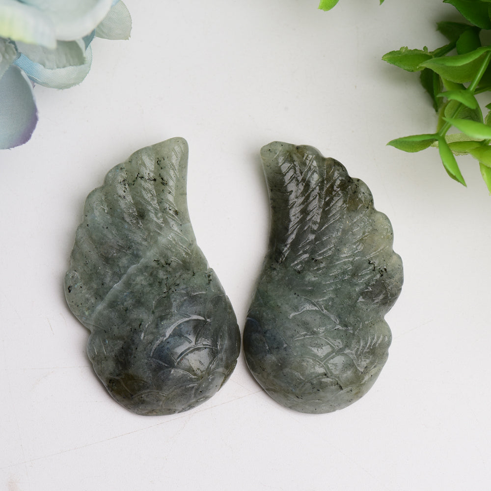 2.4 inch Mixed Crystal Wings Carving Figurines for Healing