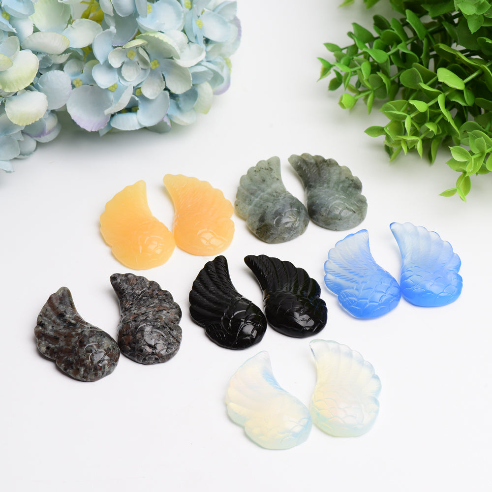 2.4 inch Mixed Crystal Wings Carving Figurines for Healing