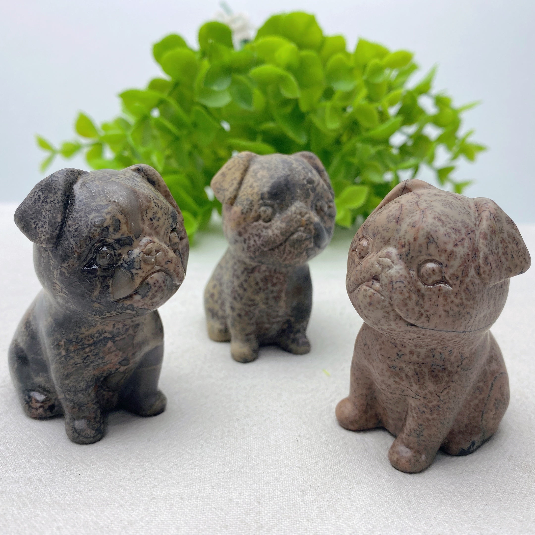 2.4 Inch Picture Jasper French Bulldog Crystal Figurine