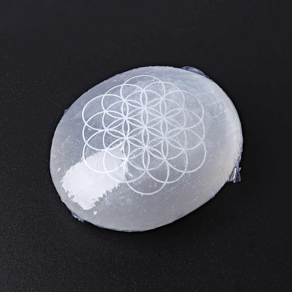 2.4-Inch Selenite Palm Stone for Healing & Meditation