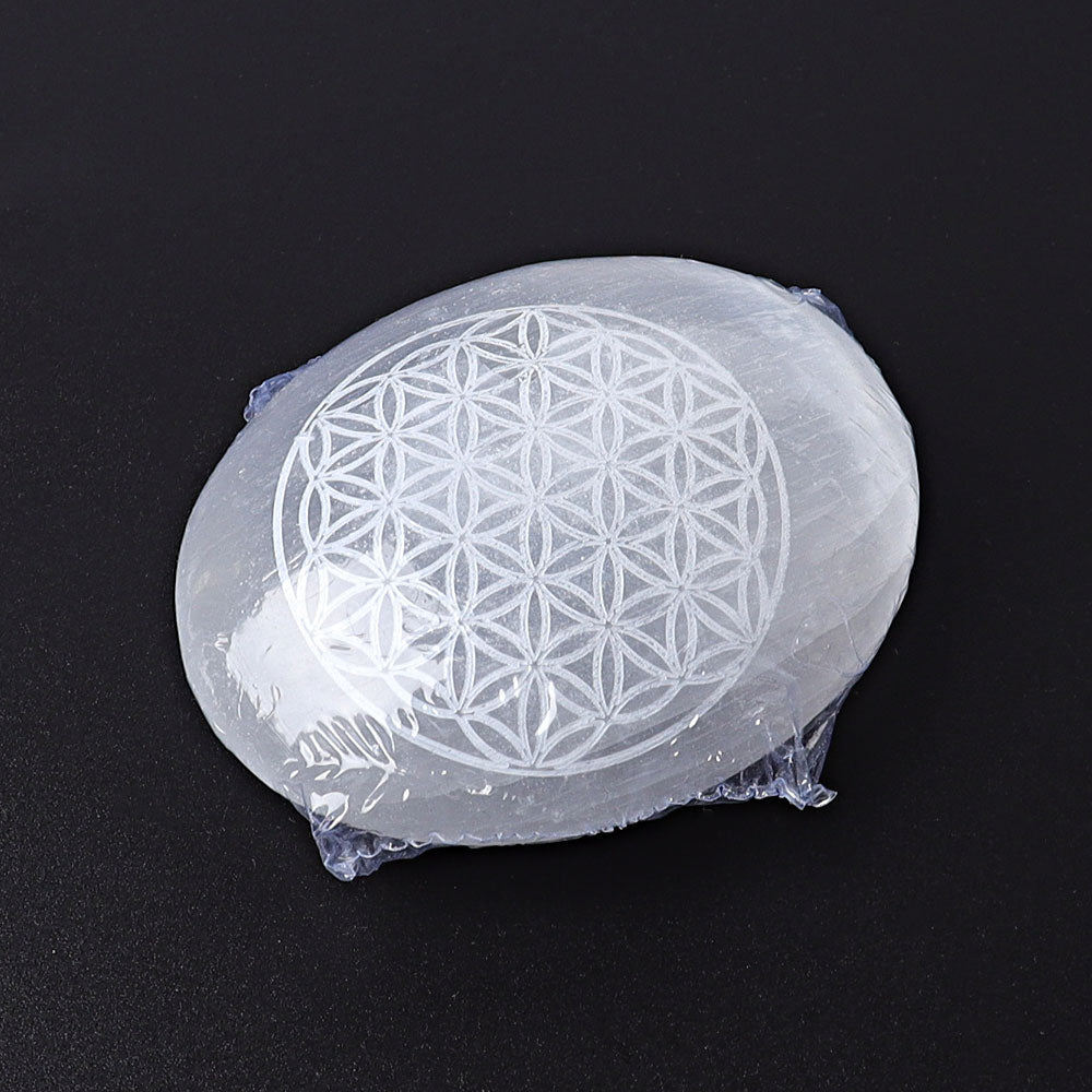 2.4-Inch Selenite Palm Stone for Healing & Meditation