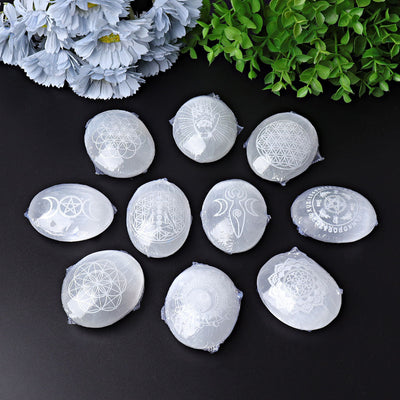 2.4-Inch Selenite Palm Stone for Healing & Meditation