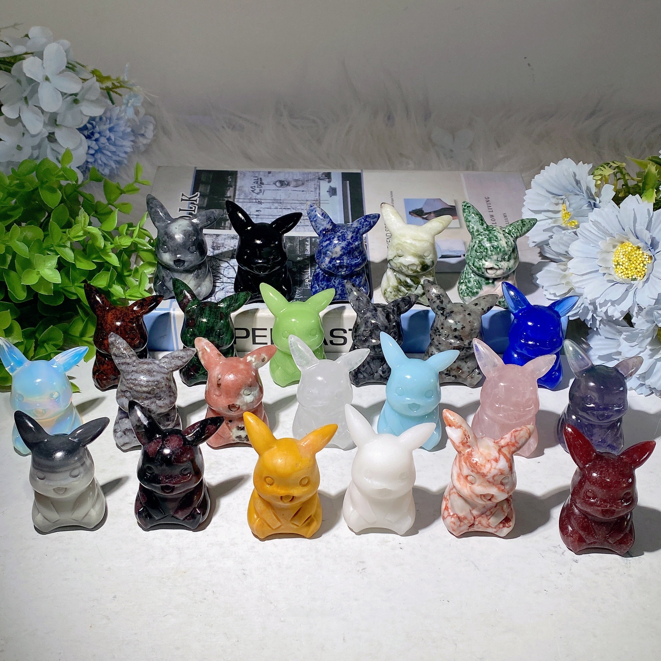 2.4" Mixed Crystal Animal Carving Figurines for Healing