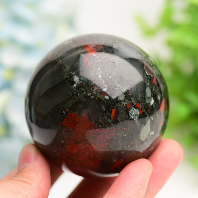 2.5-3.0 Inch Polished Africa Blood Stone Crystal Sphere