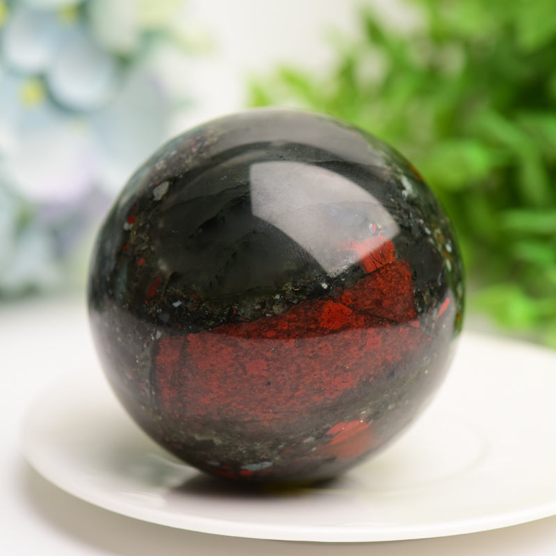 2.5-3.0 Inch Polished Africa Blood Stone Crystal Sphere