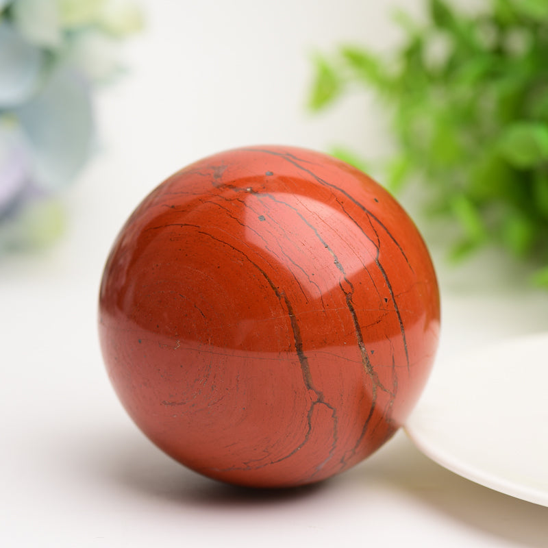 2.5-3.0 Inch Red Jasper Crystal Sphere for Healing