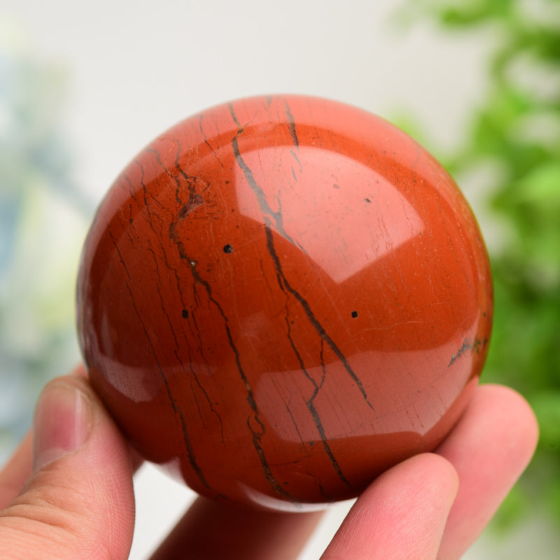 2.5-3.0 Inch Red Jasper Crystal Sphere for Healing