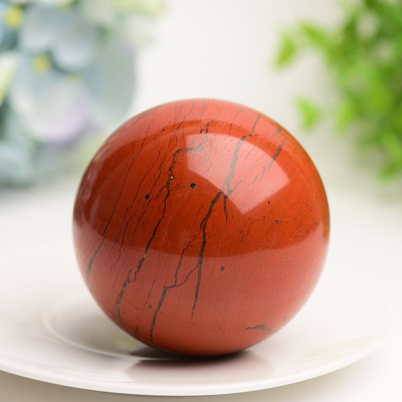 2.5-3.0 Inch Red Jasper Crystal Sphere for Healing