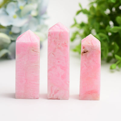 2.5-3.5 inch Pink Aragonite Healing Crystal Tower
