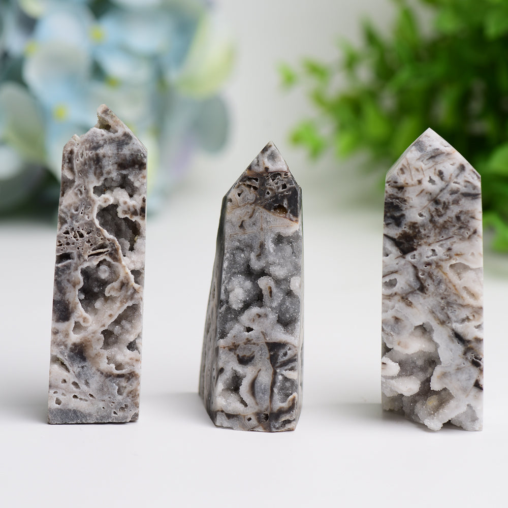 2.5-4.0 inch Druzy Zinc Crystal Tower for Healing