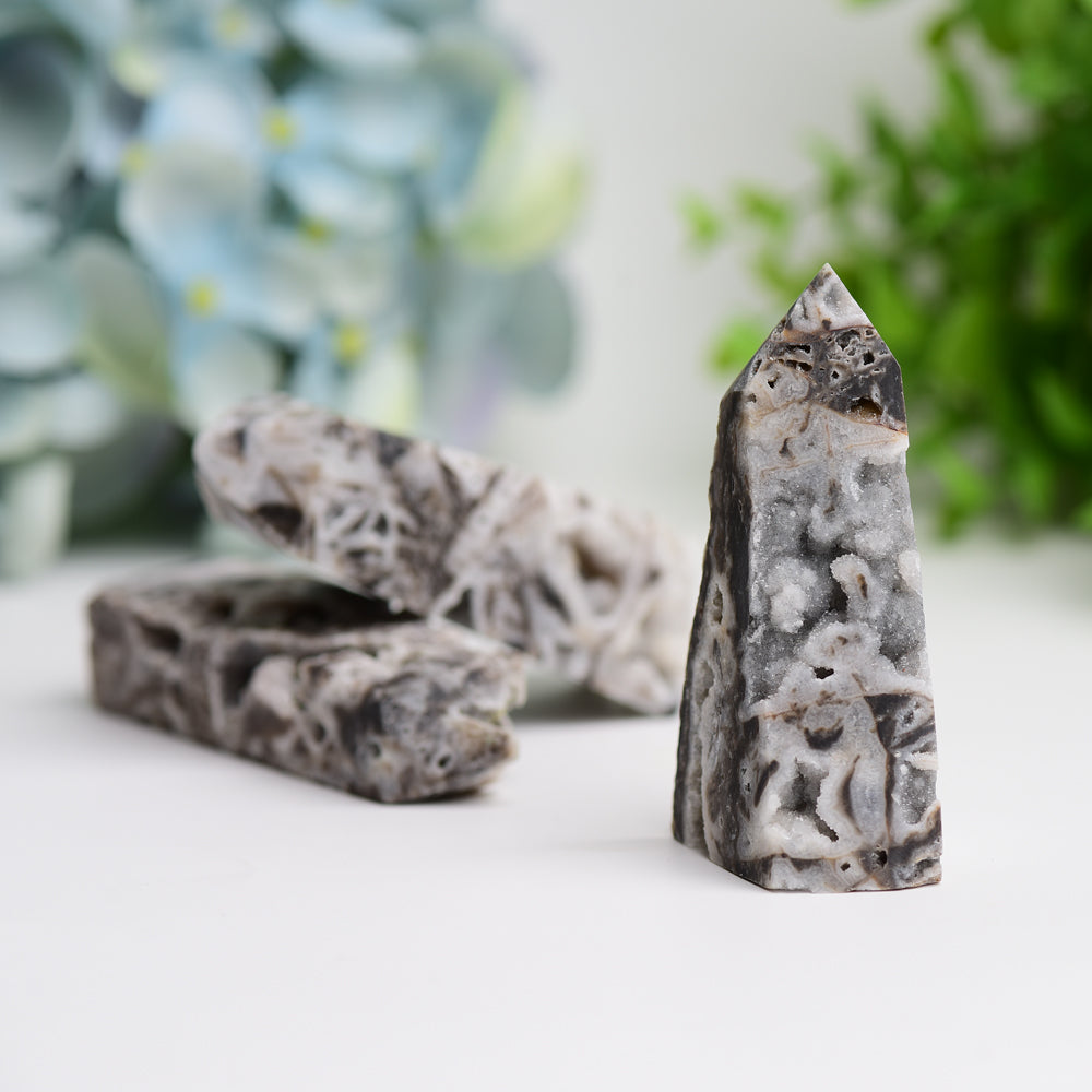 2.5-4.0 inch Druzy Zinc Crystal Tower for Healing