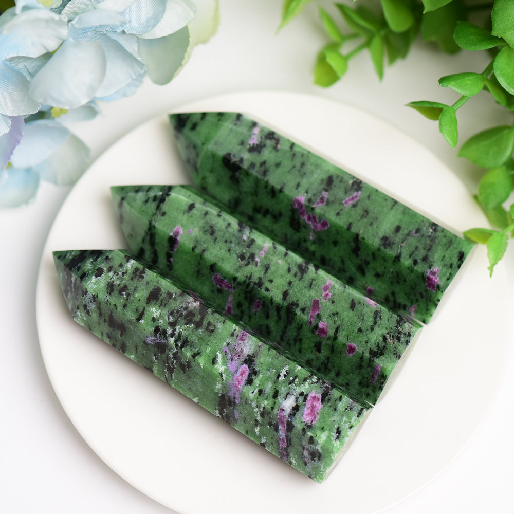 2.5-4.0 inch Ruby in Zoisite Crystal Point for Healing
