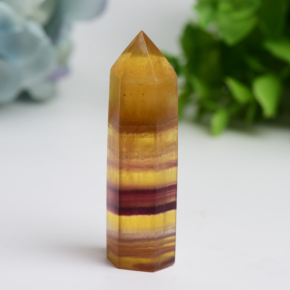2.5-4.5 inch Yellow Fluorite Crystal Points for Healing