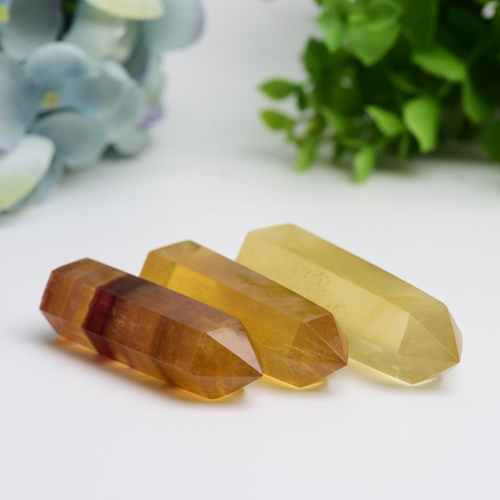 2.5-4.5 inch Yellow Fluorite Crystal Points for Healing