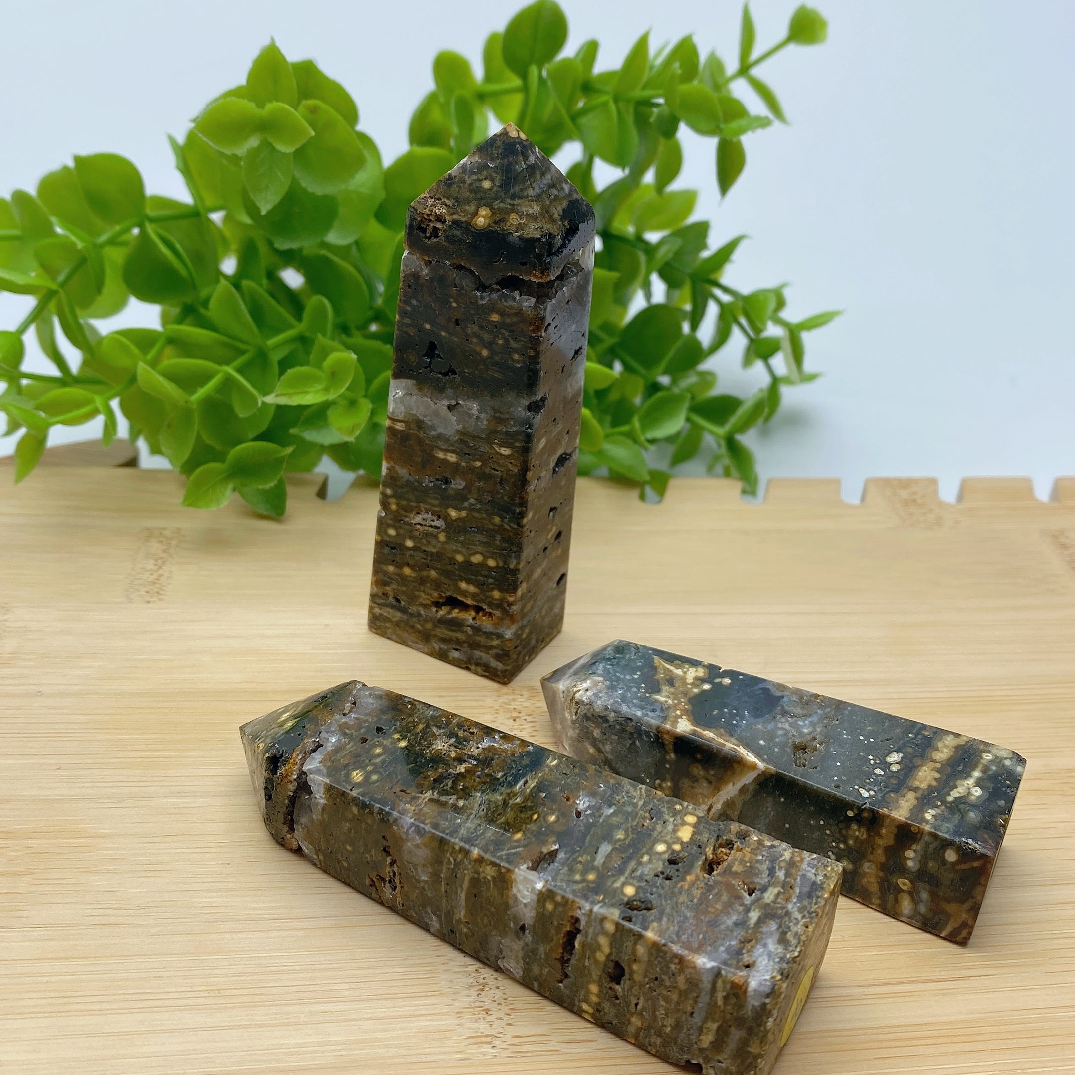 2.5-4 Inch Ocean Jasper Crystal Points for Healing Energy