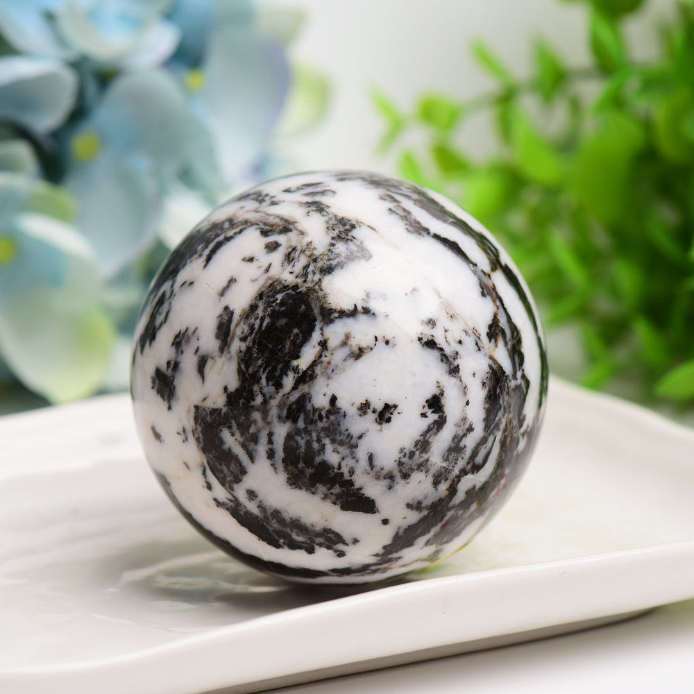 2.5-4 Inch Zebra Jasper Crystal Sphere for Healing & Balance